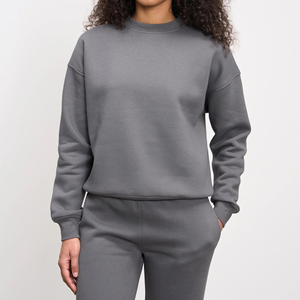 Sudadera de Cuello Alto para Mujer, Ligera, Transpirable, Informal, de Invierno, de Forro Polar, Lisa, Holgada, con Hombros Caídos, Logotipo Personalizado en la Parte Delantera - Product Image 1