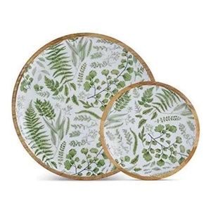 Tazón para Servir Ensaladas con Acabado Esmaltado, Diseño Moderno Impreso en Esmalte, Tazón de Madera para Servir Frutas y Ensaladas, Vajilla - Product Image 4