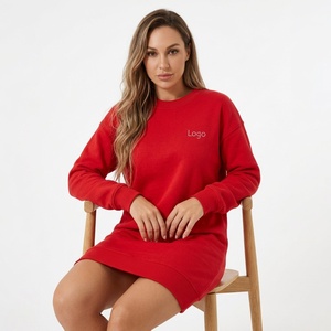 Vestido Sudadera Personalizado de Manga Larga para Mujer, Algodón Premium, Estilo Urbano Casual Oversize, Fabricante Mayorista - Product Image 2
