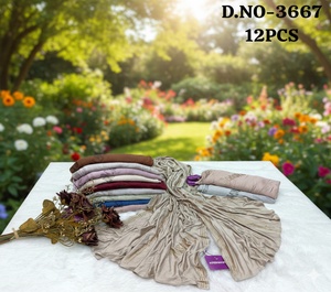 Conjunto de Chales de Pashmina de Seda Bordados Premium - Elegante Paquete de Bufandas con Diseño Floral - D.NO-3667 Accesorios de Lujo para Mujer (12 Piezas) - Product Image 1