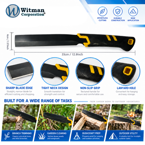 GETTA TOOLS 180mm Narrow NATA <b>Garden</b> Hatchet Double Bevel Alloy Steel Blade for Bamboo Pruning and Controlled <b>Wood</b> Cutting - Product Image 4