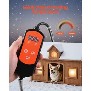 Riscaldatore Elettrico Portatile per Cuccia di Cani 800W con Protezione da Surriscaldamento, Temperatura Regolabile e Timer 24H per Animali Domestici - Product Image 4