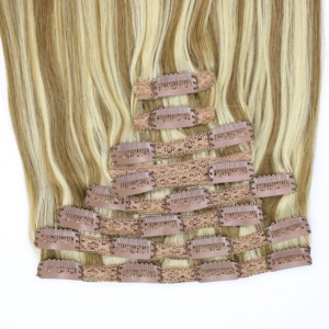 Extensions de cheveux à clipser en cheveux humains Remy vietnamiens, naturels, épais, pointes pleines, 100g, double trame machine, pour femmes, usage quotidien, mariage, permanente, toutes occasions - Product Image 1