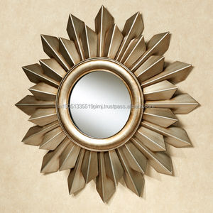 Wholesale Wall Mirrors Home Decor Modern Iron Vintage Decoration Metal Wall Mirror Round <b>Framed</b> Decorative Wall Hanging Mirror - Product Image 1