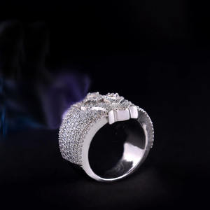 แหวนเพชรทรงกากบาทแบบกำหนดเอง ชุบโรเดียม เงินสเตอร์ลิง สำหรับผู้หญิงและผู้ชาย แหวนสำหรับงานแต่งงาน งานหมั้น หรือเป็นของขวัญ - Product Image 4