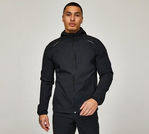 Men's Autumn Windproof Waterproof <b>Hooded</b> <b>Zip</b>-Up Lightweight Sporty Jacket for Running Cycling Outdoor Activities - Product Image 3