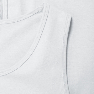 <b>Men's</b> <b>White</b> Sleeveless Tank Top O-Neck Knitted Casual <b>Vest</b> 100% Cotton Solid Color Plain Dyed Style - Product Image 6