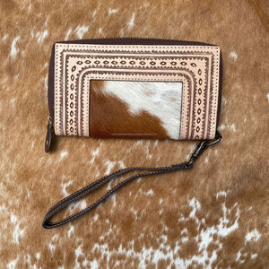 Cartera tallada a mano de piel de vaca de diseñador, funda de teléfono de embrague, gran oferta, multiusos, carteras de pulsera de cuero occidental - Product Image 3