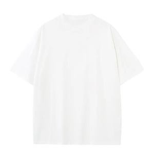 เสื้อยืดผู้ชายผ้าฝ้ายแท้ 100% สีพื้น ทรงโอเวอร์ไซส์ หนัก 300gsm ทรงหลวม สไตล์ทางการ ขายส่ง - Product Image 4