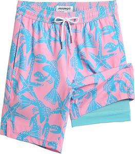 Shorts de bain pour hommes de haute qualité, à taille élastique avec cordon de serrage, séchage rapide, coupe classique, couleur personnalisée, imprimé sur toute la surface - Product Image 1