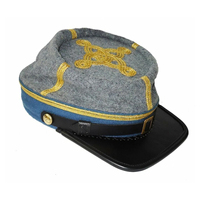 Gorra Kepi de Invierno Personalizada Estilo Berdans Sharpshooter Generals con 4 Hileras de Trenzas, Todas las Tallas, Reproducción Americana