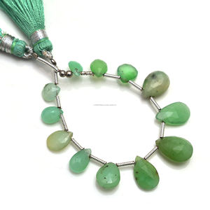 ลูกปัดพลอยคริสโซเพรสธรรมชาติรูปทรงลูกแพร์6x5mm-12x8mm พลอยคริสตัลขนาด4นิ้วสำหรับทำเครื่องประดับ - Product Image 1