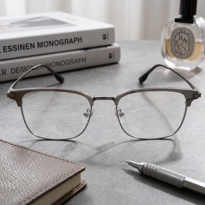 Half Frame Eyeglasses Photochromic UV420 <b>Square</b> Semi Rimless Plastic Lightweight Fashion Prescription Ready B2B Supply - Product Image 4