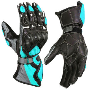 SAAR INDUSTRIES Unisex Leather Breathable <b>Touch</b> Screen Non-Slip Motorcycle Racing <b>Gloves</b> Carbon Knuckle Full Finger <b>Gloves</b> - Product Image 1