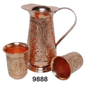 Gobelet en cuivre martelé à rayures horizontales, vaisselle rustique écologique pour l'eau, les jus, les cocktails, utilisation à la maison et en cuisine - Product Image 2