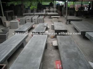 Grande table à manger rectangulaire en fibre de béton durable avec dessus résistant à l'eau Design moderne pour une utilisation en extérieur - Product Image 2