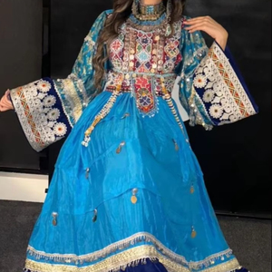 Vestido Tradicional Afgano para Mujer, Hecho a Mano, Estilo Kuchi, Material Pashtun Pathani, Vestidos Transpirables - Product Image 1