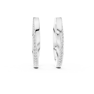 Ensemble de boucles d'oreilles simples en or blanc 18 carats plaqué rhodium, diamants de laboratoire certifiés IGI, luxe, pour tous les jours et événements, abordable - Product Image 1