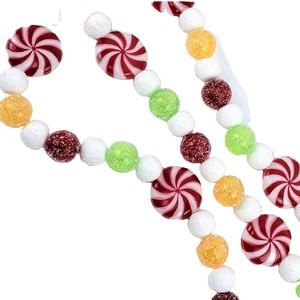 Guirlande de menthe poivrée givrée multicolore personnalisable Décorations de Noël en plastique durable pour une utilisation saisonnière - Product Image 4