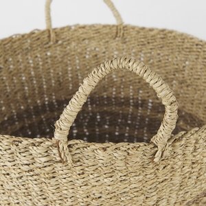 Vietrustic Modern Rustic Round <b>Seagrass</b> <b>Storage</b> <b>Basket</b> Handwoven Multifunction Bathroom Organizer Sustainable Home Decor - Product Image 3