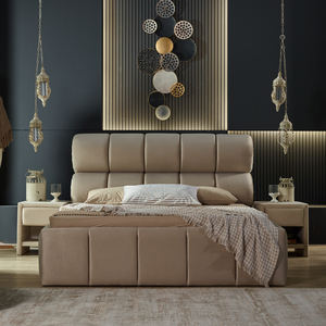 Cadre de lit rembourré de luxe moderne avec tête de lit capitonnée et base de rangement pour chambres contemporaines - Product Image 2