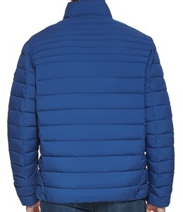 Hooded <b>Waterproof</b> Puffer <b>Jacket</b> with Stand Collar and Patchwork Design 100% Nylon <b>Winter</b> - Product Image 1