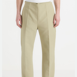 <b>Men's</b> <b>Khaki</b> Formal Trousers High Waist Straight Fit Anti-Wrinkle Polyester Woven Pants Spring Season Flat Front Zipper Fly - Product Image 3
