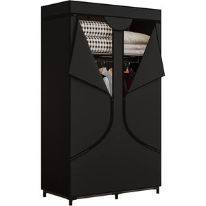 Armoire suspendue portable en métal noir de 34 pouces avec organisateur de rangement en tissu non tissé - Product Image 1