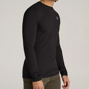 Atmungsaktives Übergrößen-T-Shirt mit Mescal-Passform, Langarm, aus Baumwolle und Bambusfaser, Vliesstoff, mit individuellem Logo-Design auf der Vorderseite, Casual-Stil - Product Image 2