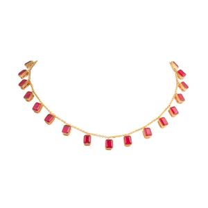 Gajaah 925 <b>Silver</b> Kundan Necklace With Ruby Enamel Gold Plated Jhumki Pendant Lightweight Ethnic <b>Jewellery</b> For Women - Product Image 2