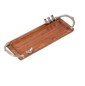 Plateaux de service décoratifs en bois, forme personnalisée, finition plaquée, luxe moderne, compatibles lave-vaisselle, personnalisables pour la maison, l'hôtel, la cuisine - Product Image 1