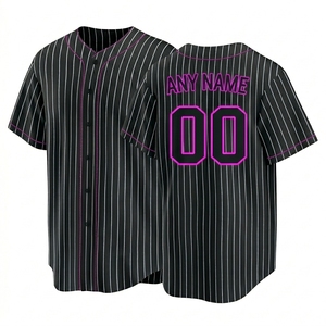 Uniforme Deportivo Antibacterial de Secado Rápido de Alta Calidad, 100% Poliéster, Manga Corta, Cuello en V, Sublimación, Jersey de Béisbol Personalizado - Product Image 4