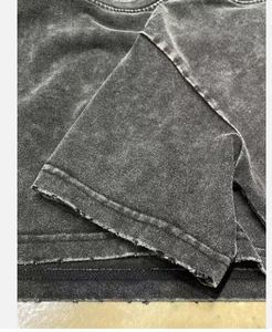 Camiseta corta de verano 100% algodón con cuello redondo, estilo streetwear, lavado ácido, retro, oversize, moderna, para mujer y hombre. - Product Image 3