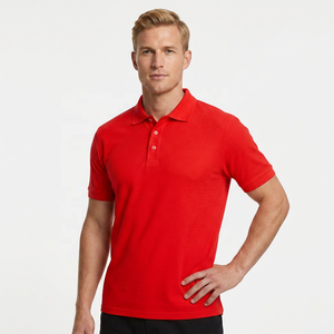Men's <b>Orange</b> <b>Polo</b> Shirt Short Sleeve Classic Fit Solid Color Casual Wear - Product Image 3