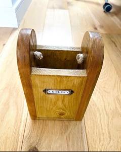 Wooden Spoon Fork Holder Farmhouse Style <b>Kitchen</b> Counter Organizer - Product Image 6