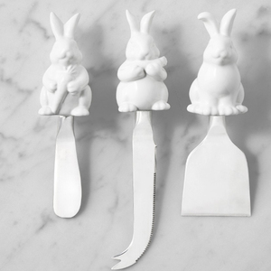 Premium <b>Cheese</b> Knife <b>Set</b> of 3 With Wooden Handle Olive Wood Handle <b>Cheese</b> <b>Set</b> Sculptural Bunny <b>Cheese</b> Knives, <b>Set</b> of 3 - Product Image 1