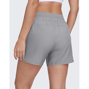 Pantalones Cortos Deportivos Modernos Grises para Hombre, Pantalones Deportivos Transpirables de Secado Rápido con Bolsillo Invisible con Cremallera para Teléfono Celular B2B - Product Image 2