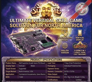 Placa de juego arcade 3 en 1 Genie Nudge, Plug and Play, con pantalla de múltiples resoluciones para máquina Bartop, MOQ bajo - Product Image 1