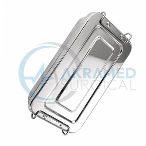 Plateau de Stérilisation en Acier Inoxydable Certifié CE ISO avec Couvercle 8x4x2 pour Instruments Médicaux, Chirurgicaux et de Piercing Corporel - Product Image 4