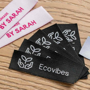 Etiquetas personalizadas para prendas de vestir: etiquetas tejidas de algodón, poliéster, seda, con cinta, para coser en el cuello, con impresión de nombre de marca y logotipo para ropa. - Product Image 5