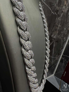 Collier chaîne cubaine 16 mm en moissanite sertie de pierres, coupe brillante VVS, en argent sterling 925 plaqué rhodium, style hip-hop, pour fiançailles - Product Image 2