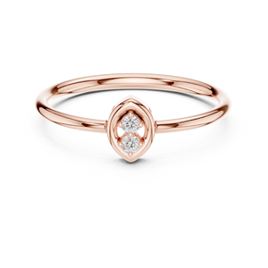 Bague de fiançailles de luxe pour femme en argent 925 plaqué rhodium, sertie de diamants de laboratoire ovales en or rose, certifiés IGI, qualité VVS - Product Image 1