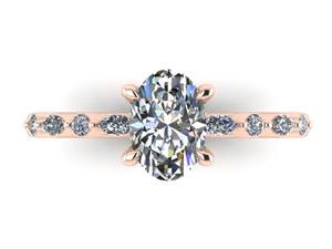 Anillo de diamantes de lujo de 2 quilates con corte ovalado, doble banda separada, oro rosa de 18 quilates, diamantes naturales con certificación GIA, regalo perfecto para mujeres. - Product Image 4