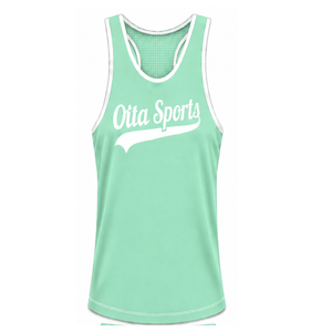 Ensemble de maillot de bain vert menthe et blanc, débardeur sans manches dos nageur avec short assorti, léger, séchage rapide, maillot de bain de performance pour l'entraînement - Product Image 3