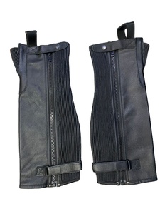 Premium Genuine Leather Horse Riding <b>Half</b> <b>Chaps</b> English Style Equestrian <b>Chaps</b> for Men Custom Color OEM - Product Image 5