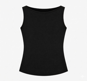 Customized High Quality Women's Boat Neck Tank Tops Summer Solid Knitted Breathable Quick Dry Eco-Friendly Spandex/Cotton Front - Product Image 3