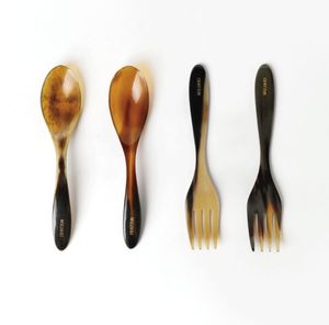 Cuchara de Postre de Cuerno Natural, Hecha a Mano, Utensilio de Cocina y Comedor, Acabado Premium, Estilo Moderno - Product Image 2