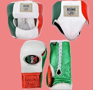 Premium Training <b>Boxing</b> Gloves and Head Guard <b>Set</b> Genuine Leather Lace Up Protective <b>Sparring</b> Equipment for Men and Women - Product Image 3