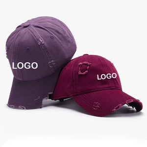 Gorra Desgastada de Moda, Prenda Premium, Visera Casual Ajustable con Logotipo Bordado Personalizado, Gorra de Venta Caliente con Borde Desgarrado - Product Image 3