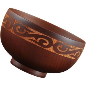 Ensemble de bols en bois rustiques faits à la main pour servir des salades et des collations sur la table à manger, bols en bois massif écologiques pour servir à table - Product Image 6